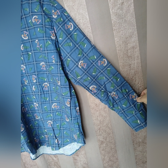 💎 CHAPS Ralph Lauren Men's Shirt Button Down Vintage Baseball Print #0271 - Picture 4 of 12